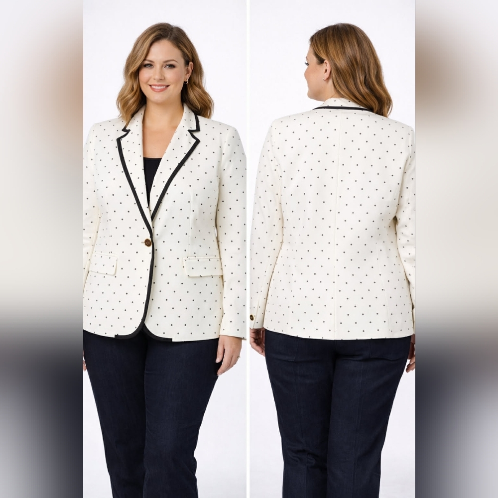 Merona Cream Blazer with Black Polka Dots